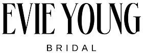 The logo for evie young bridal is black and white.