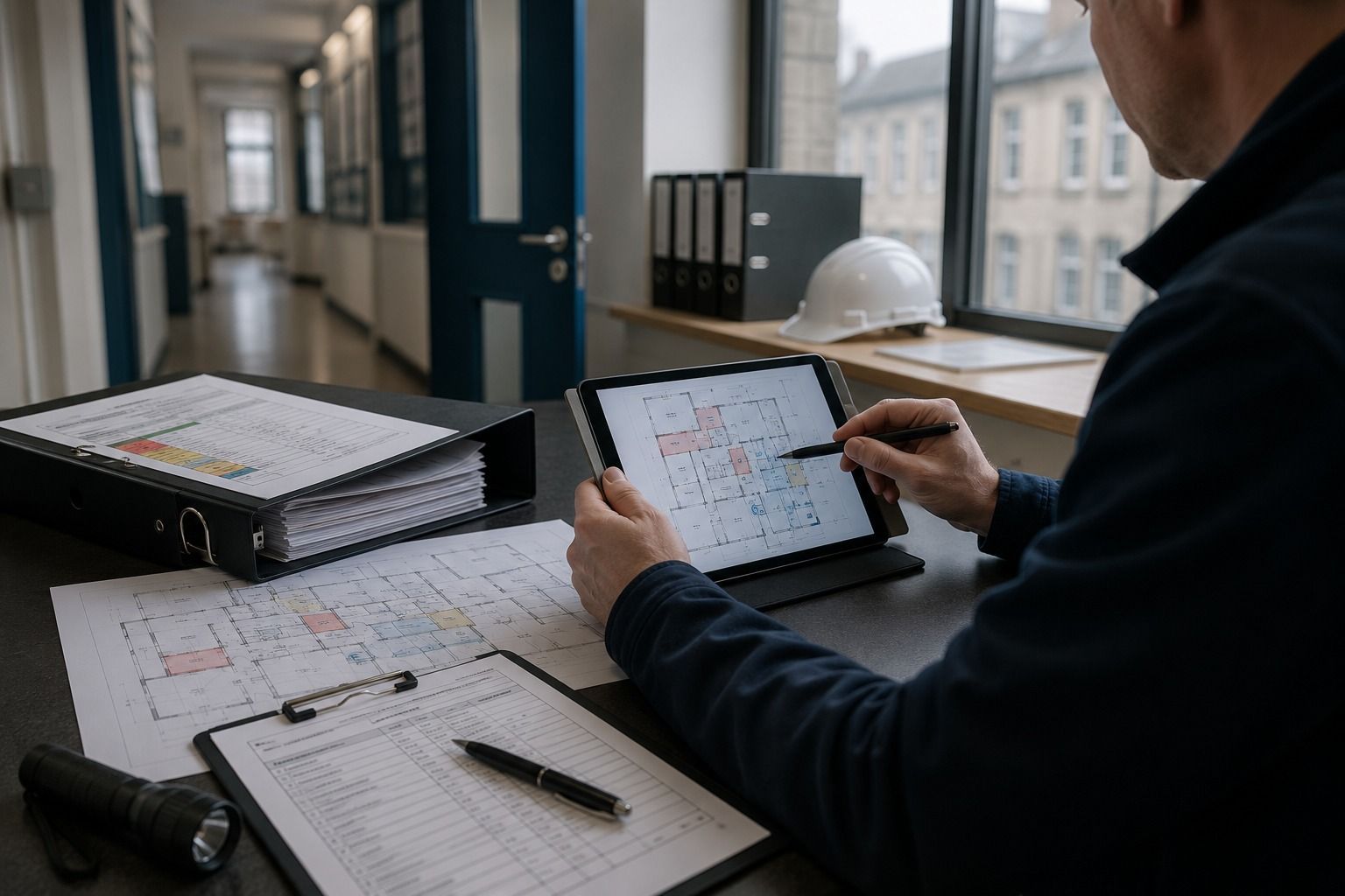 Asbestos register and management plan being reviewed for a public building