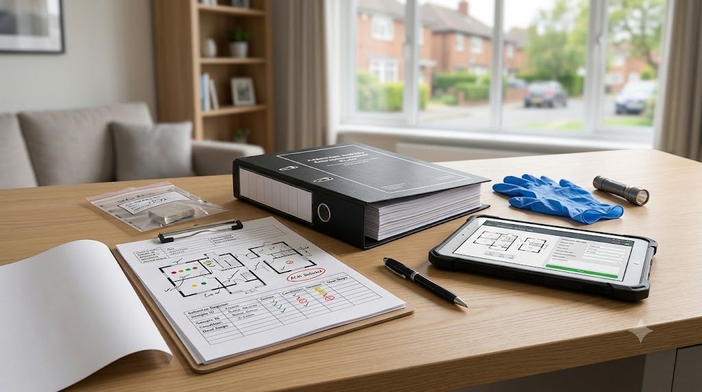 AClear asbestos survey report and management plan prepared for a Solihull property