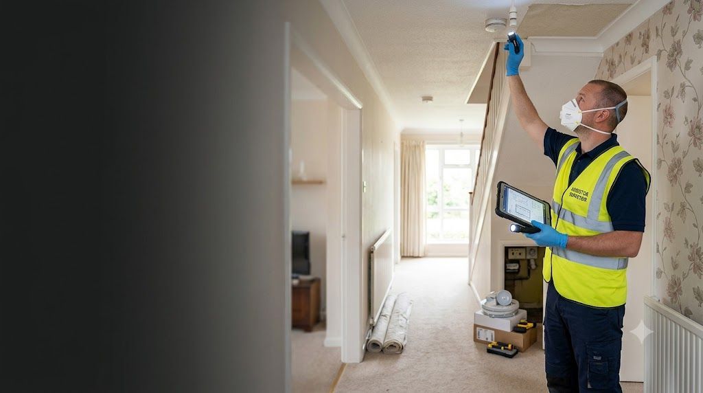P402 asbestos surveyor inspecting a Solihull property before refurbishment work