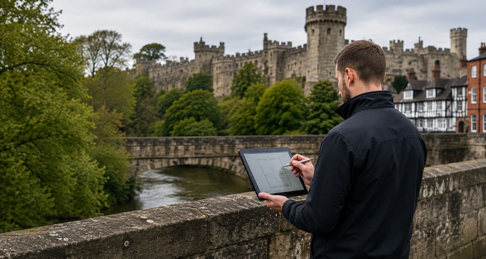 Independent asbestos surveyor working near Warwick Castle in Warwick