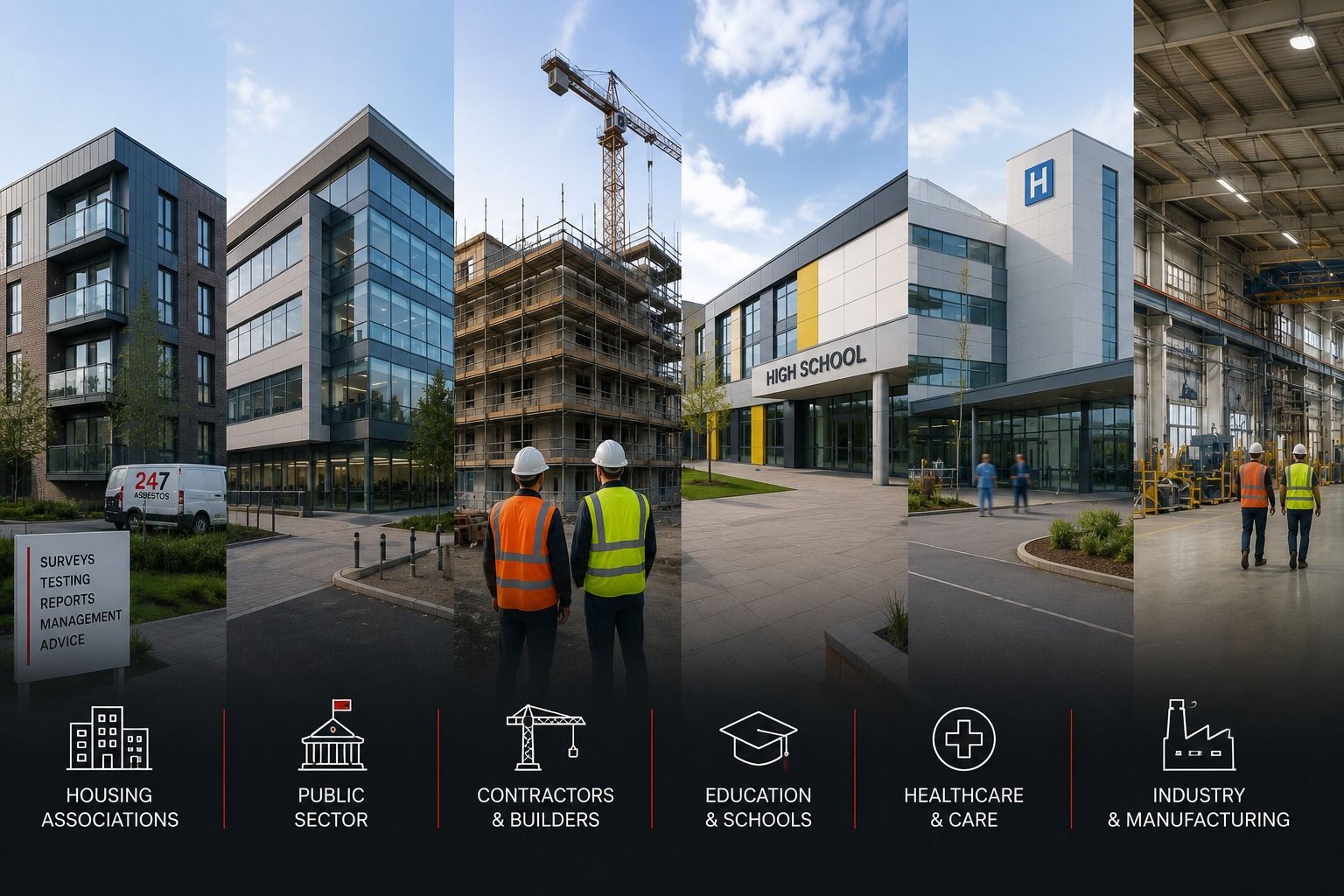 Asbestos Survey Clients and Sectors Range of organisations and property sectors supported by independent asbestos survey services