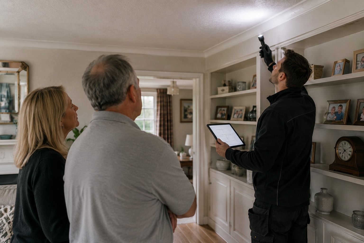 Landlord Asbestos Management Survey Terrace rental property being assessed for asbestos management risks