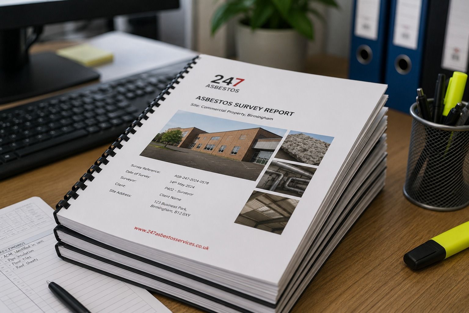 Independent Asbestos Reports for Homeowners Completed asbestos survey reports containing property findings and inspection photographs