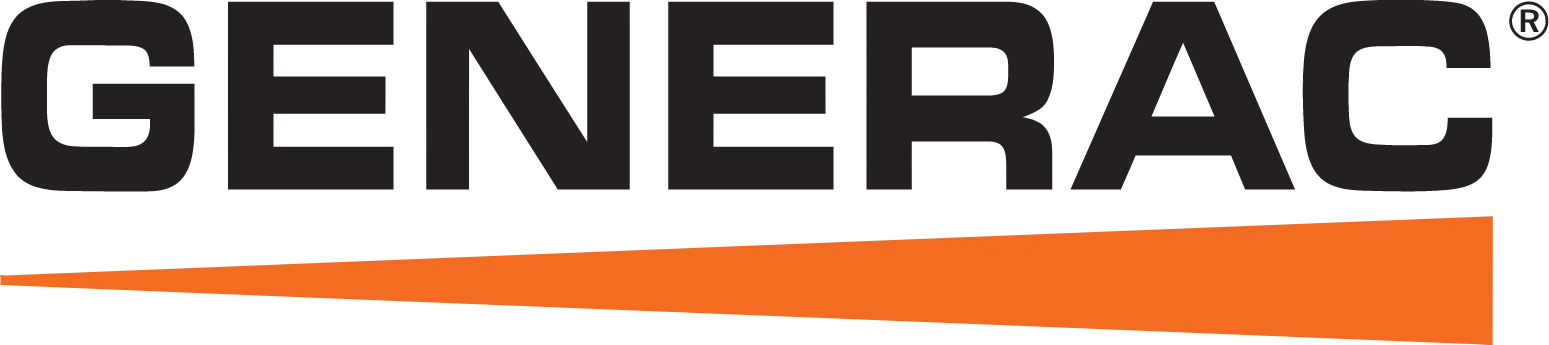 Generac logo with black text and an orange underline stripe
