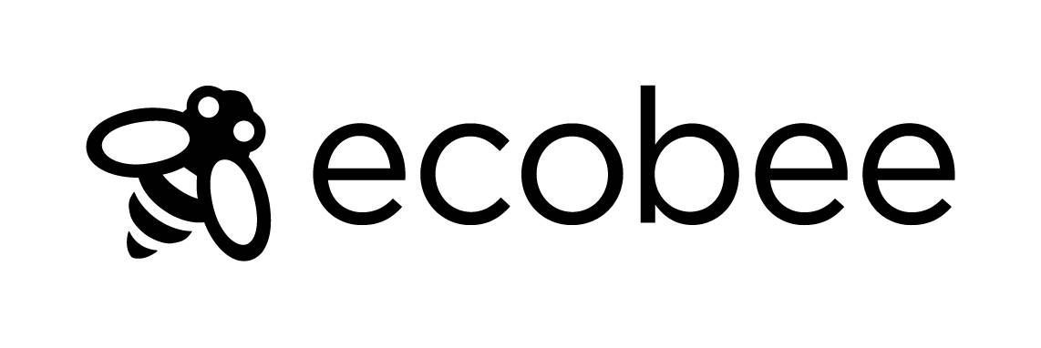 Ecobee logo with black bee icon and lowercase wordmark on a white background