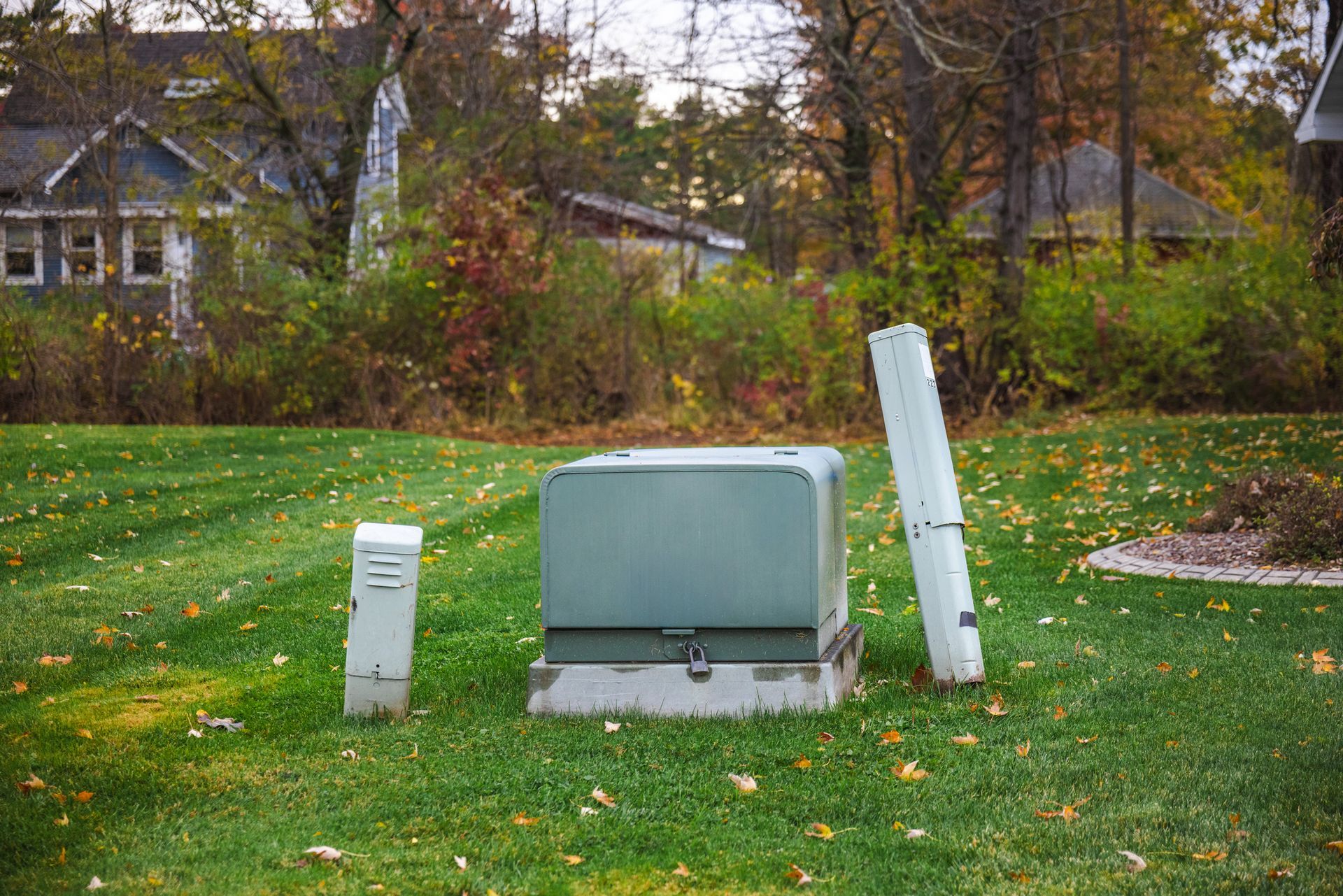 residential utility box in yard
