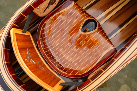 Close-up of a wooden boat.