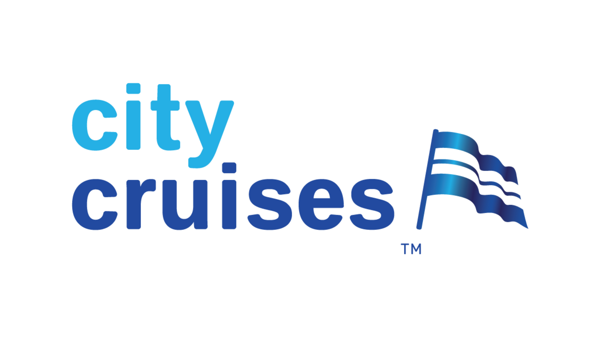 City Cruises logo in blue with a waving blue-and-white flag icon