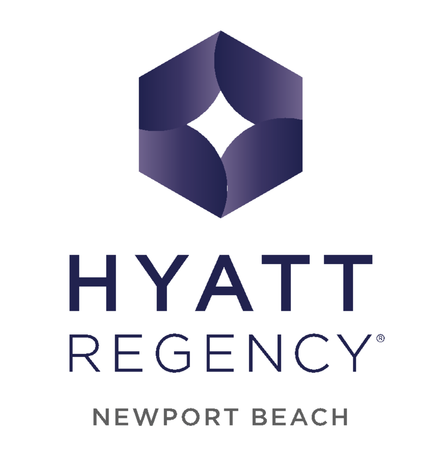 Hyatt Regency Newport Beach logo in navy blue and white