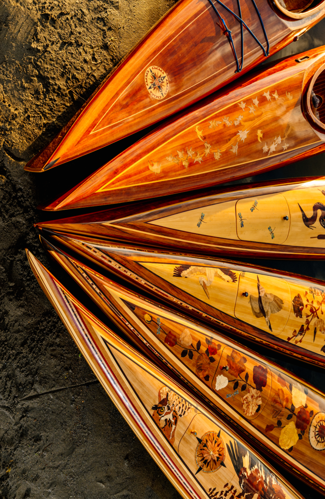 Painted canoes from artist.