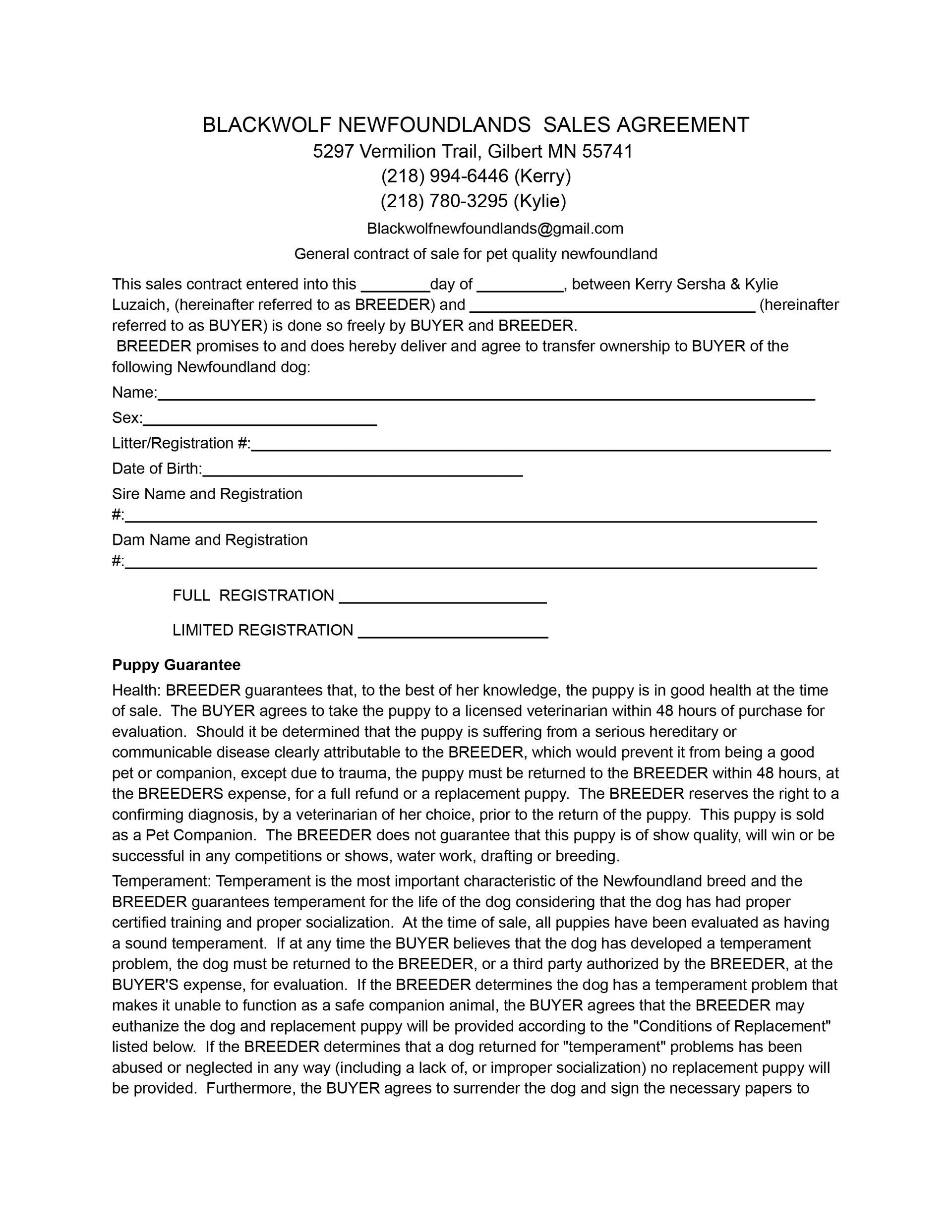 Legal document, mostly text, with blank spaces for completion, appears to be a form.