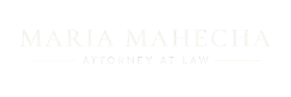 Logo reading “María Mahecha Attorney at Law” in light gray serif text on a white background