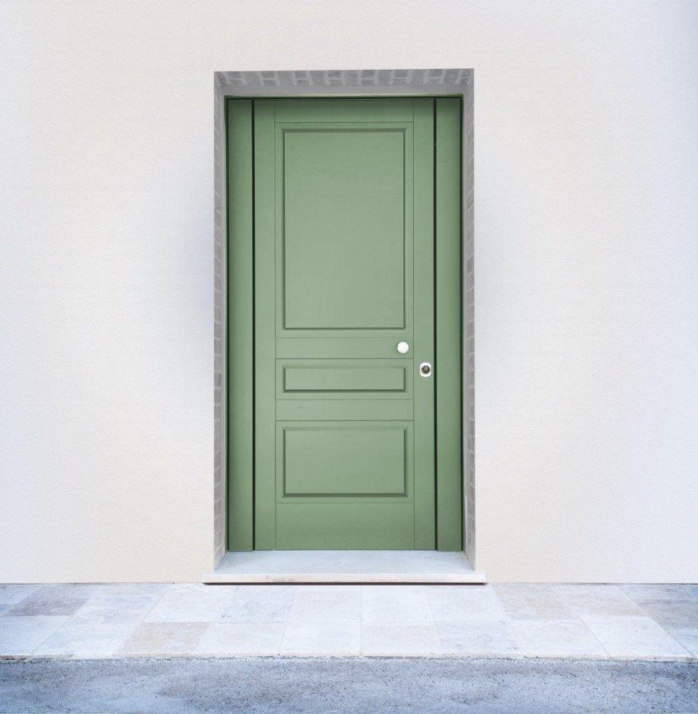 Porta blindata verde