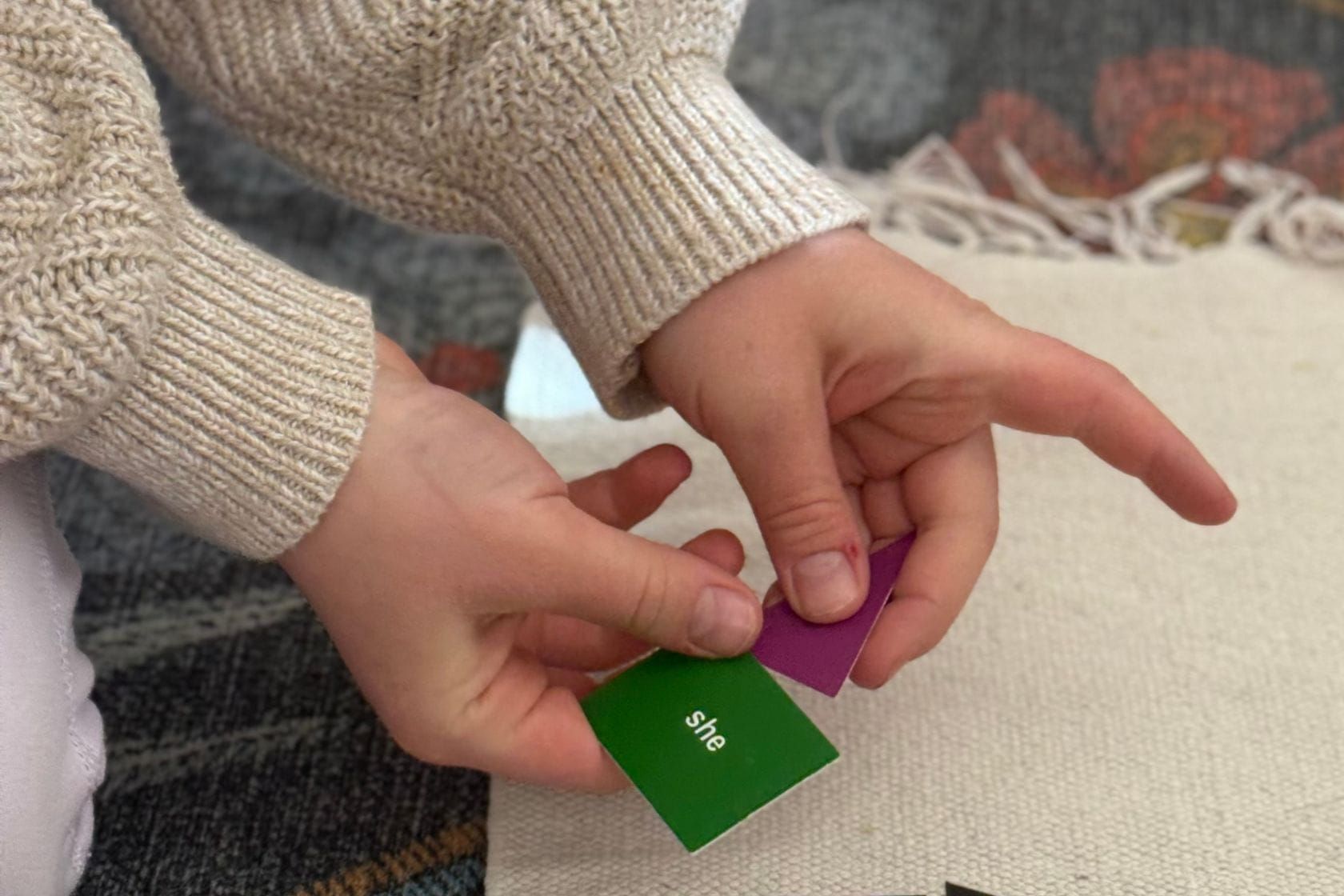 Montessori children working in the classroom
