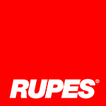 RUPES logo in white on a red background