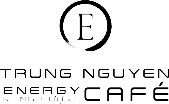 Trung Nguyen Energy Cafe logo with a black &ldquo;E&rdquo; in a circle and stylized text beneath