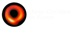 Afbeelding van een zwart gat naast de tekst