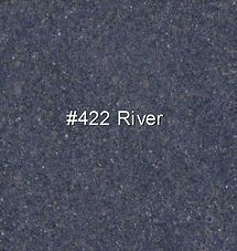 Dark blue-gray textured swatch labeled “#422 River”