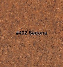 Brown speckled texture labeled “#402 Sedona”