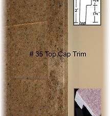 #35 top cap trim close-up with beige stone texture and small inset detail sketch