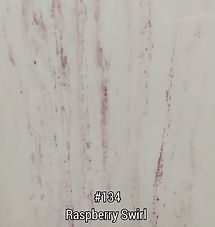 Raspberry Swirl #134 paint sample with pale pink and white vertical streaks