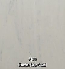 Light gray swatch labeled “#139 Glacier Blue Swirl”