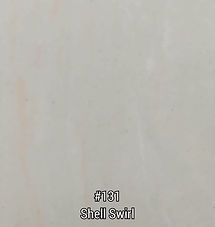 Light beige surface labeled “#131 Shell Swirl” near the bottom center.