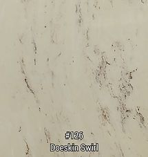 Beige textured surface labeled “#126 Doeskin Swirl”
