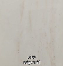 Light beige swirled surface labeled “#129 Beige Swirl.”