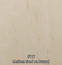 Beige stone sample labeled “#117 Mexican Sand on Natural”