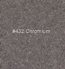 Gray textured surface labeled “#432 Chromium”
