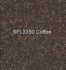 Brown speckled coffee grounds labeled “SFL3350 Coffee”