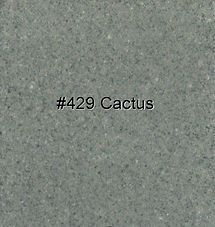 Gray speckled fabric swatch labeled “#429 Cactus”