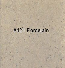 Beige porcelain tile sample labeled “#421 Porcelain”