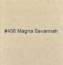 Beige paint swatch labeled “#408 Magna Savannah”
