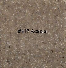 Speckled tan-brown surface labeled “#417 Acacia”