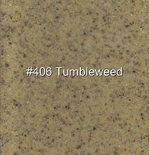 Beige speckled surface labeled “#406 Tumbleweed”
