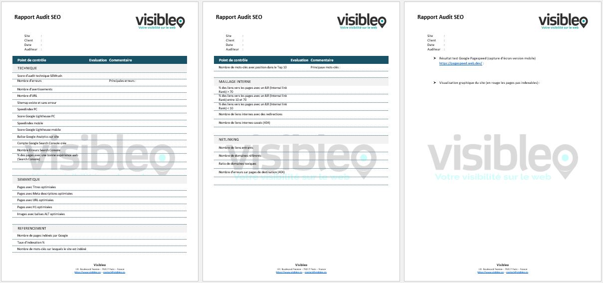 Rapport d'audit SEO