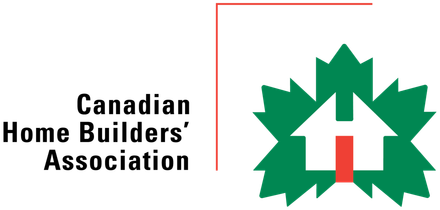 Canadian Home Builders’ Association logo with red roofline and green maple leaf house icon