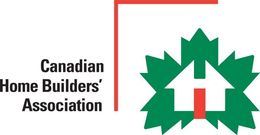 Canadian Home Builders’ Association logo with red roofline and green maple leaf house icon