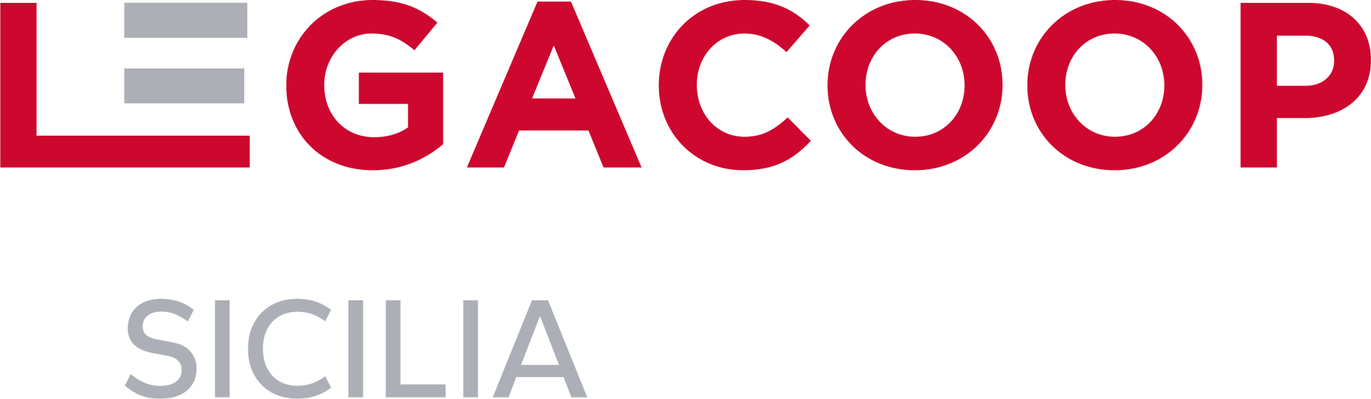 Il logo di legacoop sicilia è rosso e grigio.