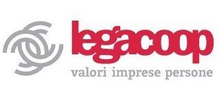 Il logo di legacoop è rosso e grigio e recita valori imprese persone.