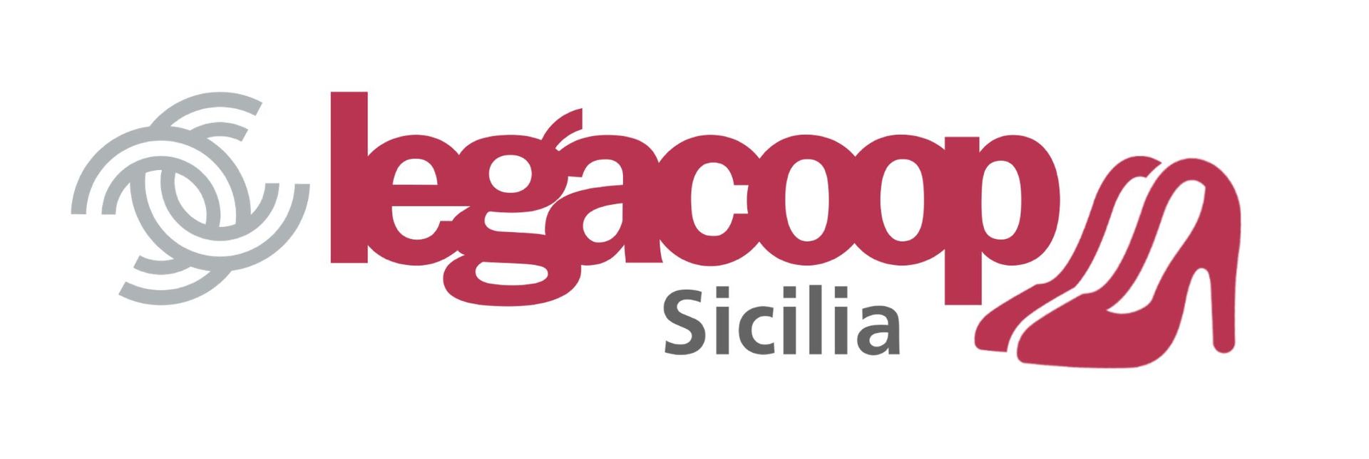 Il logo di legacoop sicilia è rosso e grigio su sfondo bianco.