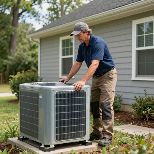 GA HEAR Program HVAC replacement at a house in Winder, GA from Certified Comfort of Georgia tech. HVAC system side of house