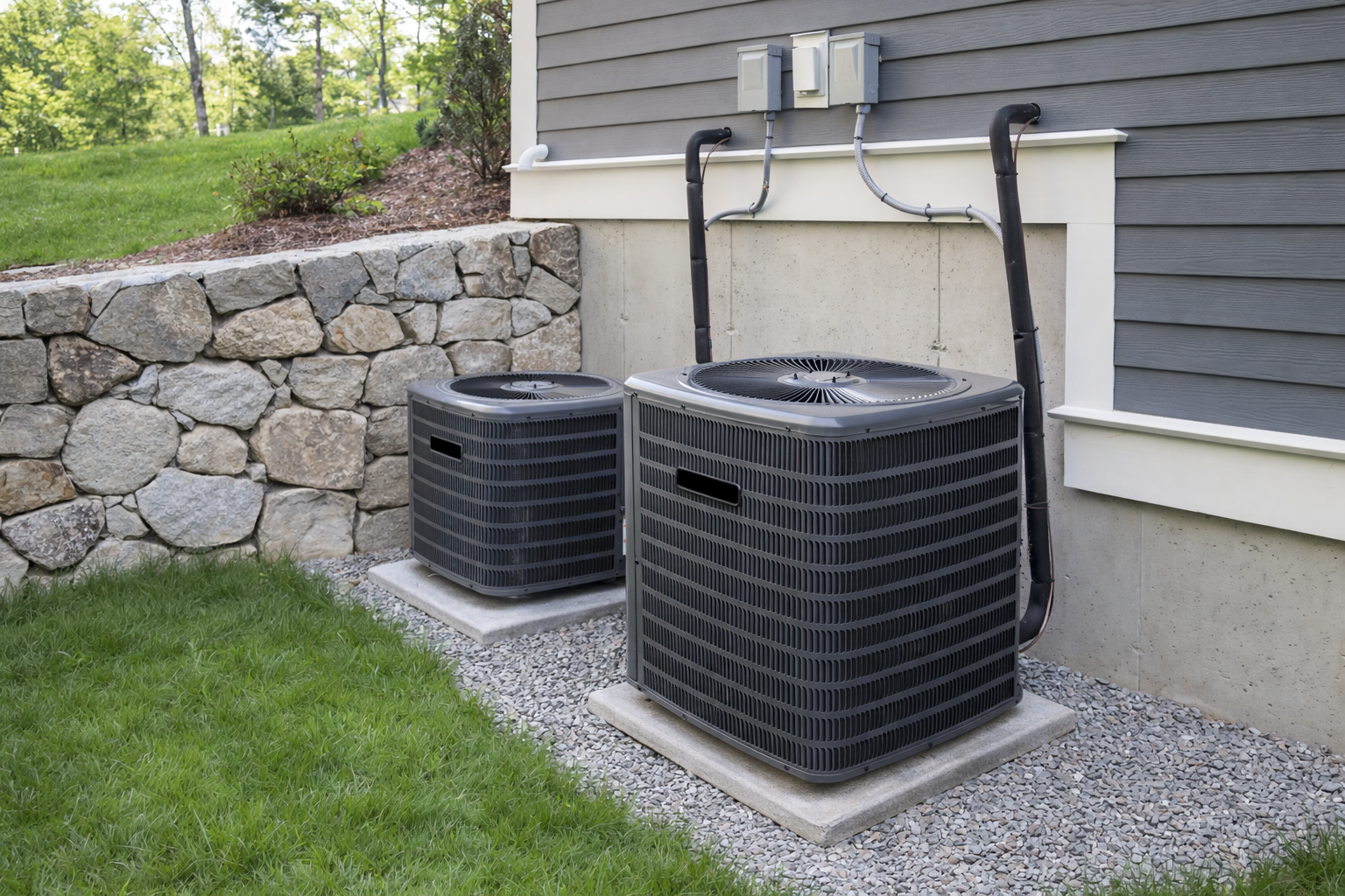 GA HEAR Program HVAC replacement at a house in Braselton, GA from Certified Comfort of Georgia. HVAC system on side of house