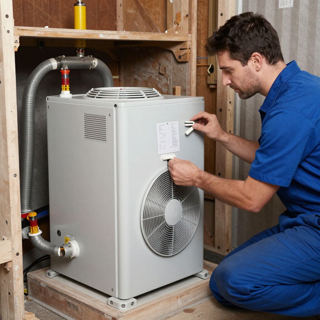 HVAC technician working on a Commerce GA home to repair the HVAC unit