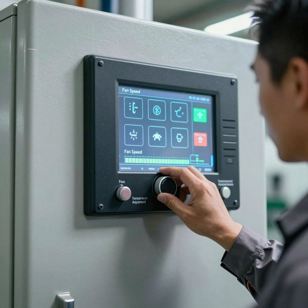 Georgia Home Electrification and Appliance Rebates (HEAR) program hvac unit controls after being replaced for customer's home