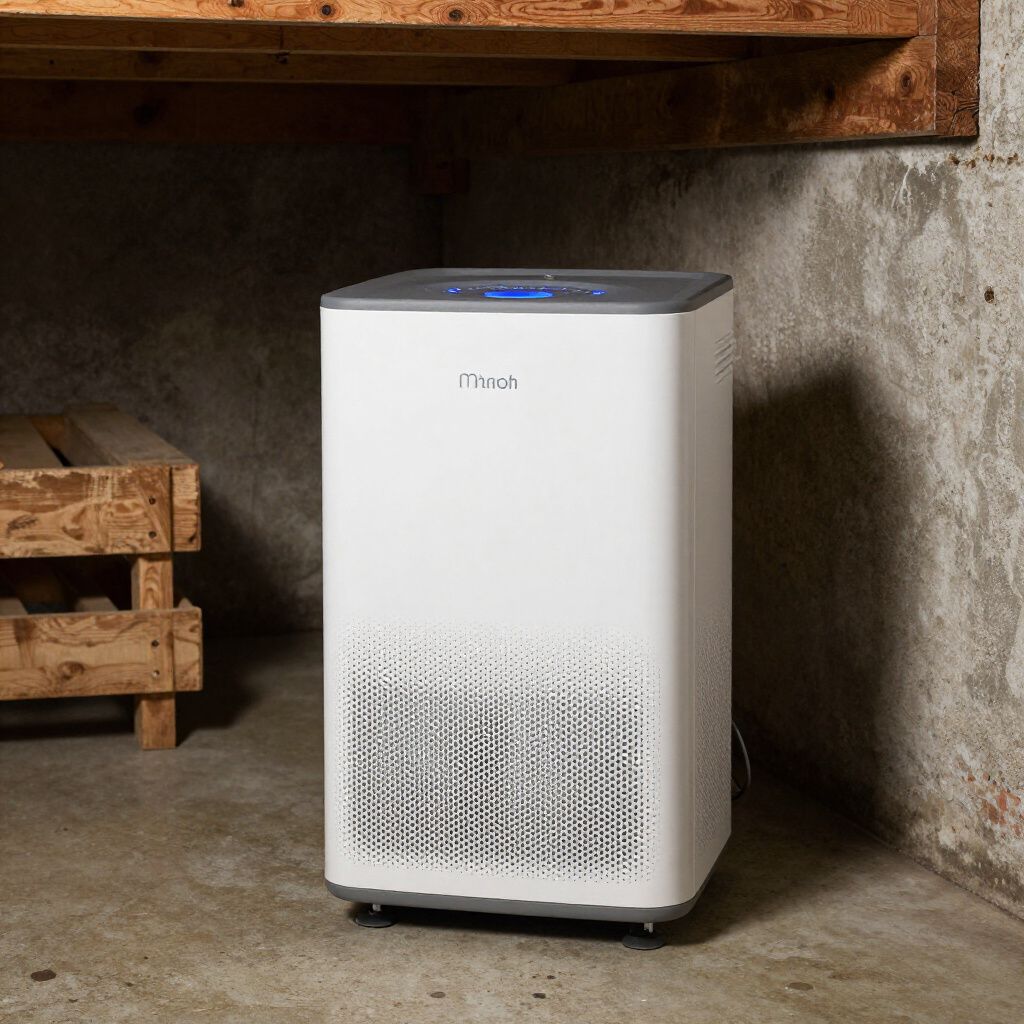 air quality control dehumidifier in a basement in a customer's house in winder ga