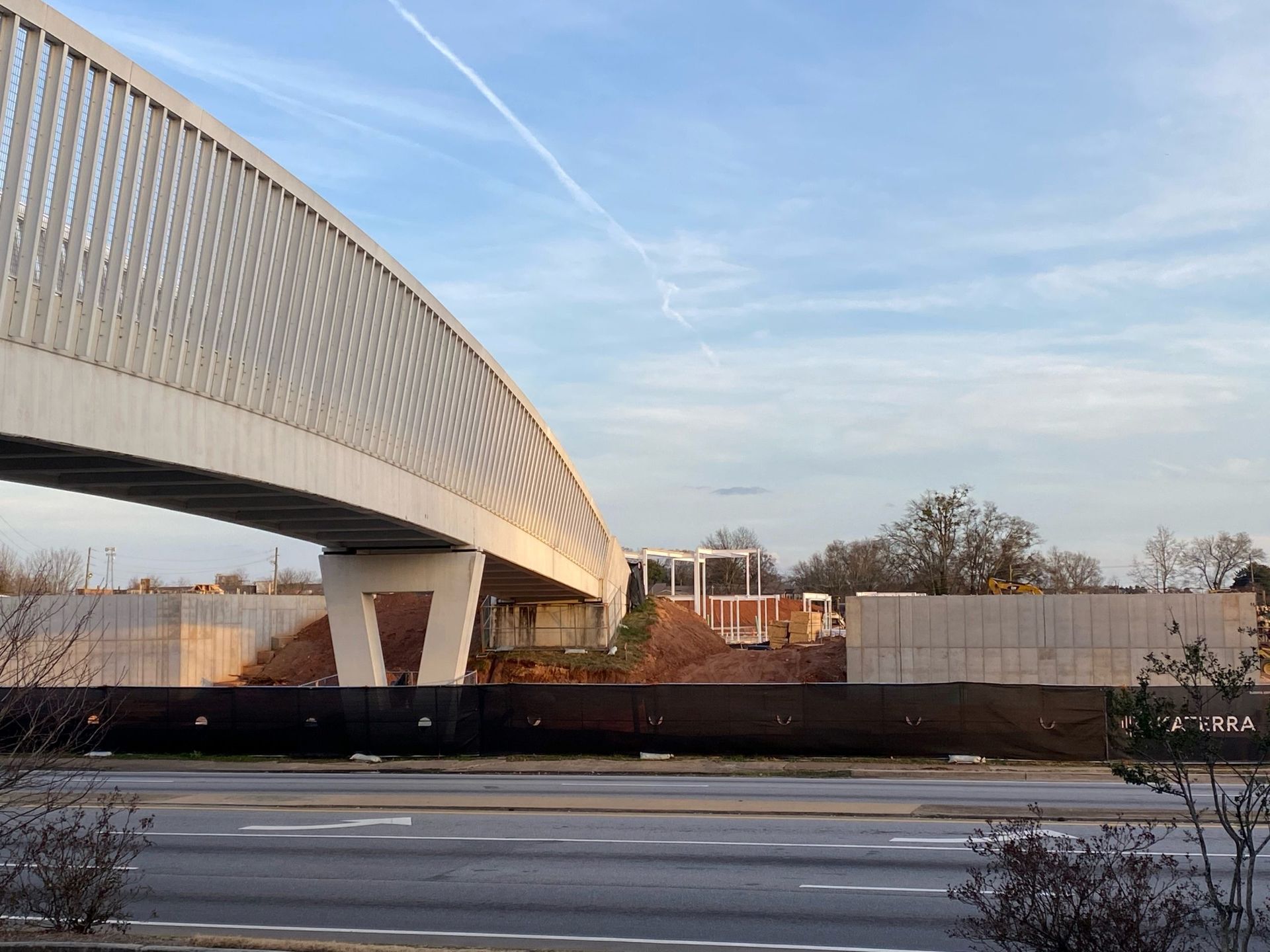 gainesville ga bridge with a cloudy blue sky